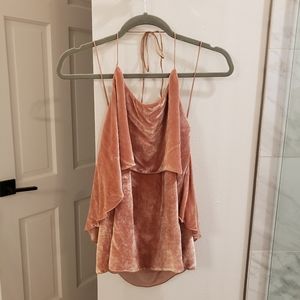 Alice + olivia velvet halter top